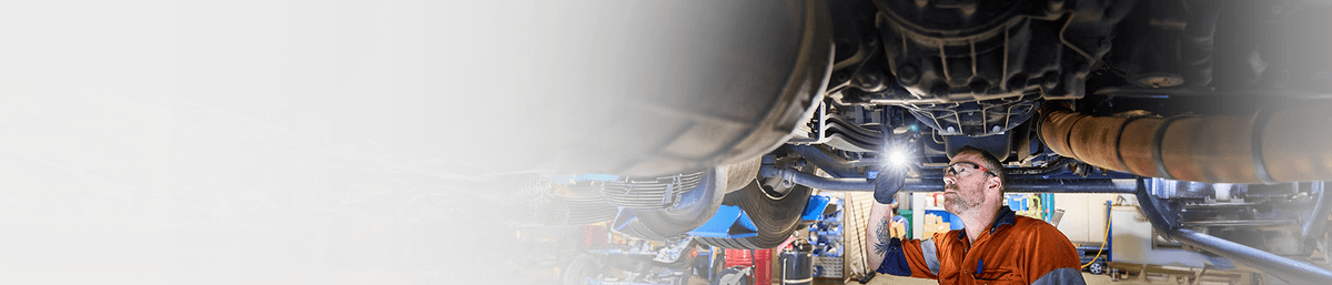 Technician working on a truck